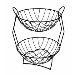 Fruteira aramada 37x32cm aninha preta        cx:001