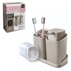 Kit banheiro pia 2pcs cinza                  cx:015