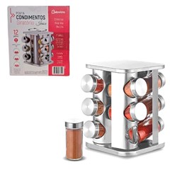 Porta condimento vidro/inox 90ml 12pcs 85ml e bas cx:004