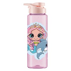 Garrafa de plastico 750ml sereia glitter