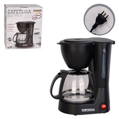 Cafeteira eletrica preta 600ml 650w 127v p/1 cx:006