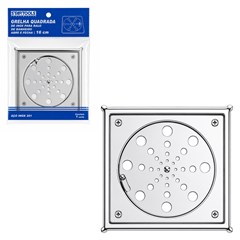 Grelha quadrada 16 x 16 cm inox para ralo de cx:060