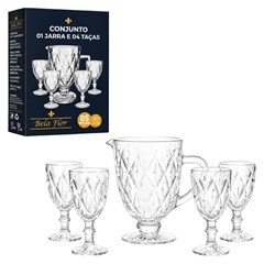 Cj jarra e tacas 1,2lts e 330ml 5pcs diamond cx:006