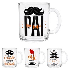 Caneca vidro 335ml pais                      cx:048