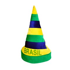 Gorro felpudo brasil conico
