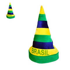 Gorro felpudo brasil conico