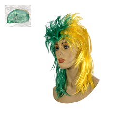 Peruca punk cumprida verde e amarelo         cx:0120