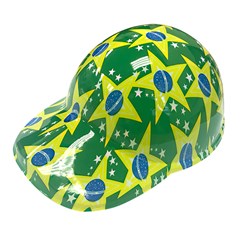 Chapeu plastico brasil verde e amarelo com 12 unidades