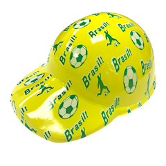 Chapeu plastico brasil verde e amarelo com 12 unidades