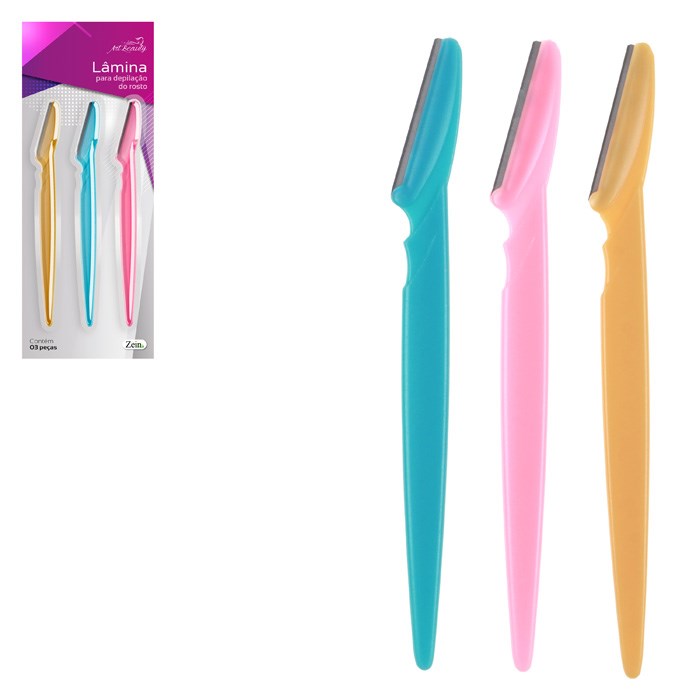 Laminas p/depilacao rosto c/cabo 3pcs | Atacado de Utilidades ...