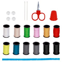 Kit costura 21pcs c/tesoura e botoes                             cx:240