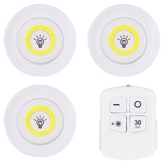 Luminaria led adesiva 3pcs com controle a bateria cx:024