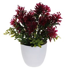 Flor artificial c/vaso plastico 22cm