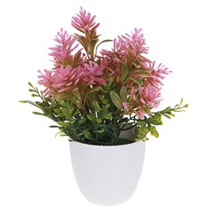 Flor artificial c/vaso plastico 22cm