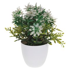 Flor artificial c/vaso plastico 22cm
