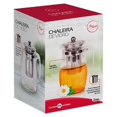 Chaleira de vidro 900ml inox