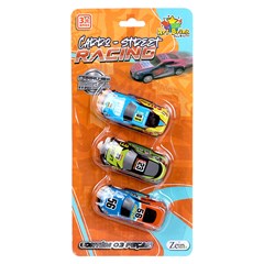 Carro racing metal 3 pecas roda livre        cx:00120