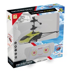 Helicoptero mini rc com 2 canais e sensor infrared