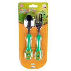 Kit talher inox inf dinossauro 2pcs          cx:144