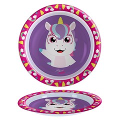 Prato melamina unicornio 22cm                cx:120