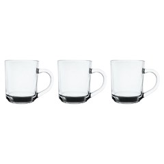 Caneca vidro classic 220ml 3pcs    cx:016