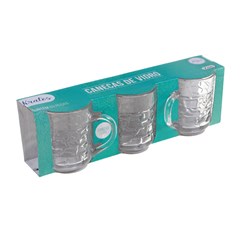 Caneca vidro kratos 220ml 3pcs      cx:016
