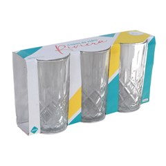 Copo vidro riviera 300ml 3pcs        cx:008