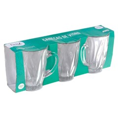 Caneca vidro twist 230ml 3pcs     cx:016