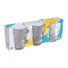 Caneca vidro riviera 230ml 3pcs             cx:016
