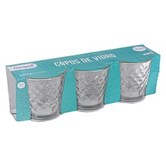 Copo vidro bubbles 3pcs 290ml