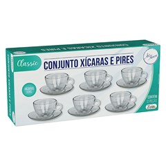 Cj xicara classic c/pires 90ml 6pcs