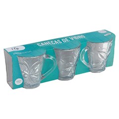 Caneca vidro fly 280ml 3pcs