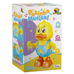 Pato dancarino c/ som e luz 20cm             cx:012