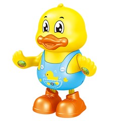 Pato dancarino c/ som e luz 20cm             cx:012