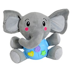Elefante pelucia c/som e luz 23cm            cx:006