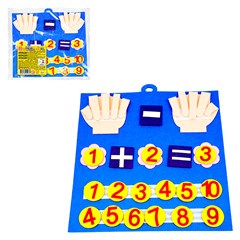 Placa de feltro contando numeros 30x30cm     cx:024