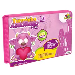 Kit escolar maleta c/13 pcs rosa