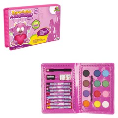 Kit escolar maleta c/13 pcs rosa