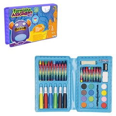 Kit escolar maleta c/31 pcs azul             cx:00048