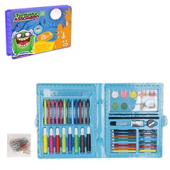 Kit escolar maleta c/60 pcs azul             cx:00024