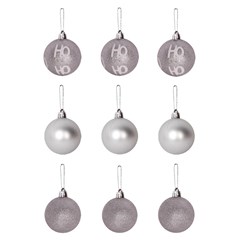 Bola tb hohoho 5cm 9pcs prata               cx:036