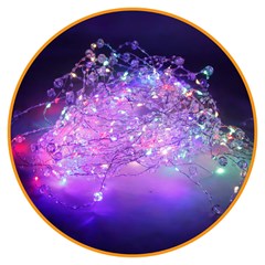 Pisca cortina diamond 200led color 3mx2mx10 fios bivolt 8f   cx:030