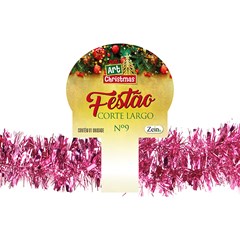 Festao corte largo 9cmx2m rose               cx:050
