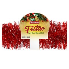 Festao metalizado fosco 9cmx2m vermelho             cx:050