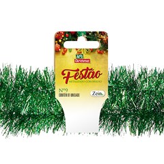 Festao metalizado com brilho 9cmx2m verde    cx:050