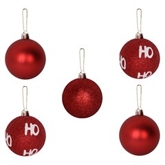 Bola tb hohoho 7cm 5pcs vermelha             cx:036