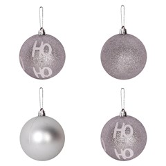 Bola tb hohoho 8cm 4pcs prata           cx:036