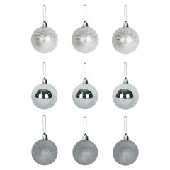 Bola tb berry 5cm 9pcs prata                 cx:036