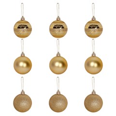 Bola tb encanto 5cm 9pcs dourada             cx:036
