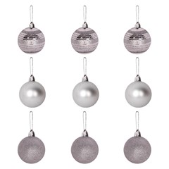 Bola tb encanto 5cm 9pcs prata               cx:036